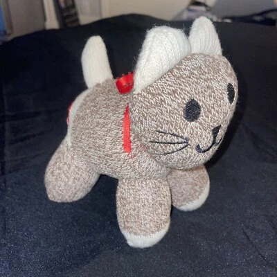 £39.12 • Buy Vintage Handmade Sock Monkey Cat Kitten Stuffed Animal Plush Red Heeled Socks