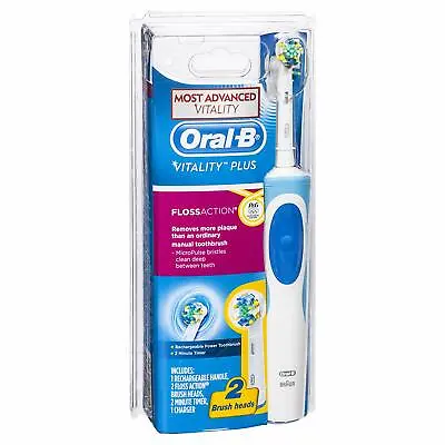 $32.99 • Buy Oral-B Vitality Plus Floss Action Rechargeable Electric Toothbrush 2 Brush Heads