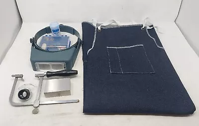 Jeweler's Lot Saw Frame Dremel Shield & Accessories OptiVisor Bench Block Apron • $75