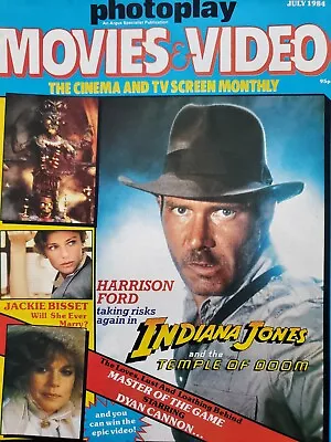 Photoplay July 1984  Indiana Jones Farrah Fawcett Jaclyn Smith Ladyhawke • £7.50