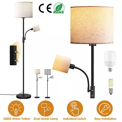 67.32in Floor Lamp &Linen Shade 3200K Adjustable Reading Light Modern Lamp Decor • $53.22