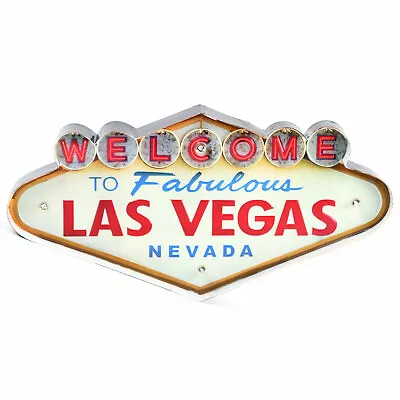 Welcome To Las Vegas Sign LED Metal Vintage Neon Sign Lights For Cafe Bar Decor • $33.84