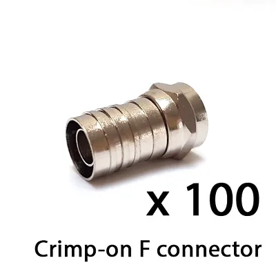 Crimp On F Connector CT WF100 PH100 RG6 Sat Cable SKY TV Aerial Freesat X100 • £16.45