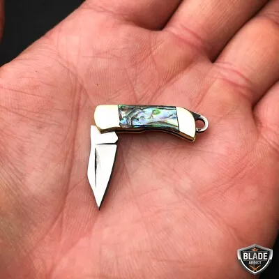 WORLDS SMALLEST WORKING POCKET KNIFE! Tiny Miniature REAL Blade Abalone Pearl • $8.50