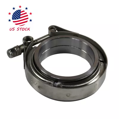 New For Turbo Exhaust Downpipes 2.5  Stainless Steel V-Band Flange & Clamp Kit • $14.97