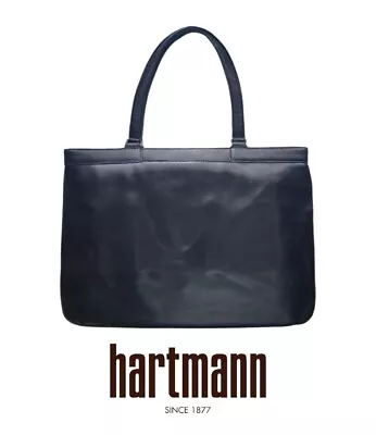 Vintage HARTMANN Black Leather Briefcase Laptop Commuter Carrier Magnetic Close • $29