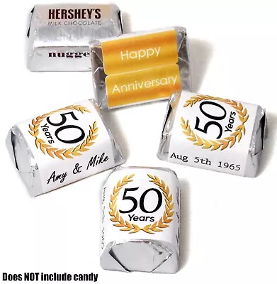 Personalized 50th Anniversary Party Decorations Fit Hershey Nugget Candy Wrapper • $2.66