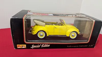 1951 Volkswagen Cabriolet 1:18 Diecast Car Yellow New Old Stock • $23