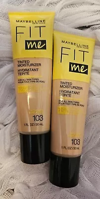 Lot Of 2--Maybelline Fit Me Shine-Free Tinted Moisturizer Natural Coverage 103 • $9.59
