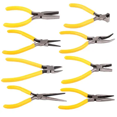 5  Mechanic Pliers Mini Set Jewelry Making Cutting Bending Comfort Grip 8Pcs • $27.49