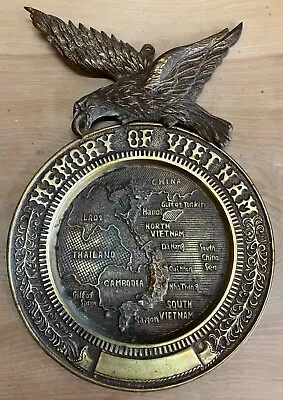Solid Brass Eagle And Vietnam War Plate  Memory Of Vietnam  Military Memorabilia • $79.95