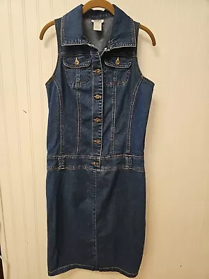 Monroe & Main Dress Sleeveless Denim  Button Midi Large Stretch  • $14.95