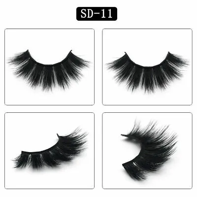 3D Mink False Eyelashe Wispy Cross Long Thick Soft Fake EyeLashes Extension Lash • £3.99