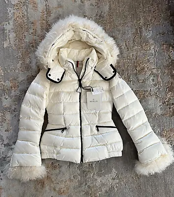 MONCLER Grenoble Sebiniere Women's Lamb Trim Down Puffer Jacket - Size 2 - NWT • $2375