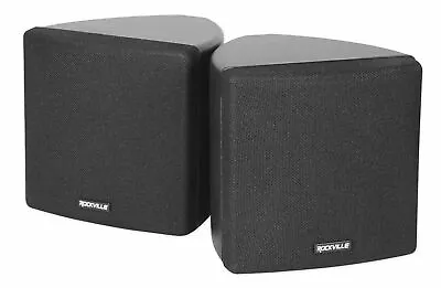 $29.42 • Buy Cube By Rockville Pair Of 3.5  Black Commerical 70v Swivel Wall Mount Speakers