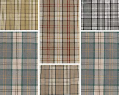 Lewis Checked Tartan Patterned Curtain Fabric Material Style Furnishings • £1.50