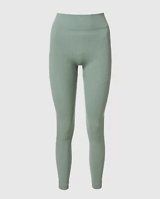 La Senza Ribbed Seamless Leggings - Soft Sage Size XL. Brand New With Tags • £14