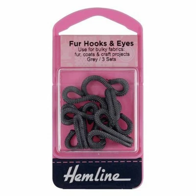 £3.08 • Buy Hemline: Fur Hooks And Eyes: Grey: Size 3: 3 Sets