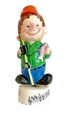 Vintage Fisherman Liquor Decanter Music Box Turns And Plays Music How Dry I Am • $34.99