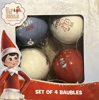 $26.80 • Buy Christmas Elves Elf On The Shelf Set Of 4 Baubles Xmas Tree Decoration