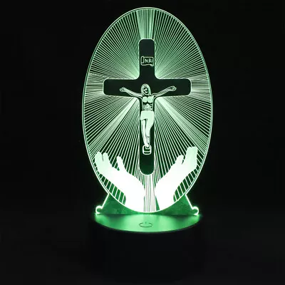 Jesus 3D Night Lamp - Christian Gift For Birthday Or Table Decoration-GE • £12.65