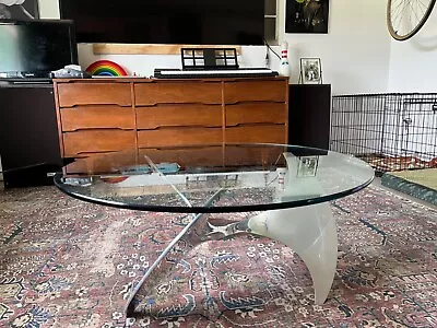 Aluminum Propeller Glass Coffee Table Knut Hesterberg Mid Century Modern MCM • $800