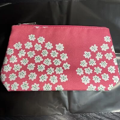 Marimekko Clinique Travel Makeup Cosmetic Tech Zip Bag Pouch Pink Floral 5.5x9.5 • $6.99