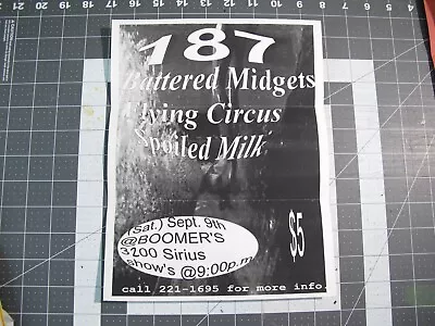 Vtg Punk Hardcore Flyer - 187 Battered Midgets Flying Circus At Boomers RAN4 • $40