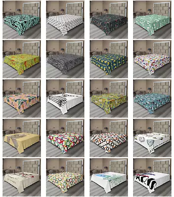 Ambesonne Hipster Theme Flat Sheet Top Sheet Decorative Bedding 6 Sizes • $34.99