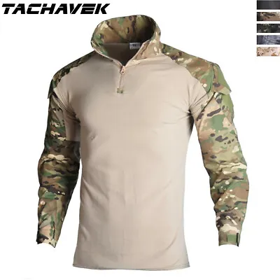 Tactical T-Shirt Mens US Army Long Sleeve Military Combat Pullover Shirt Hiking • $27.54