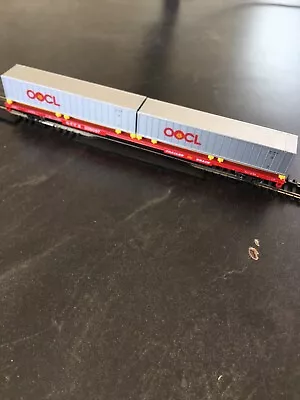 Con-Cor Trailer Train Container Car  W/OOCL Containers  N Scale Trains • $19.95