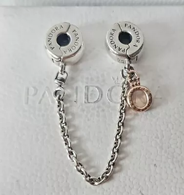 Genuine Pandora Bracelet Safety Chain - Dangling Crown O Safety Chain S925 ALE • £19