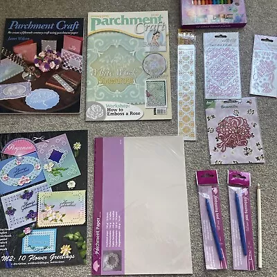 £14.99 • Buy Parchment Craft / Pergamano Bundle; Tools, Pastels, Books, Magazine, Stencils