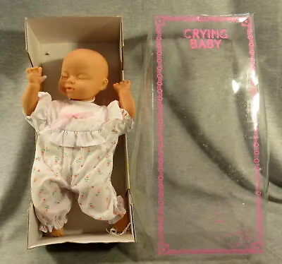 Vintage Crying Baby Play Doll With Original Boxing By Poly Toy Untested • $33.08