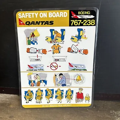 QANTAS 767-238 Boeing Safety On Board Genuine Cards  • $16.09