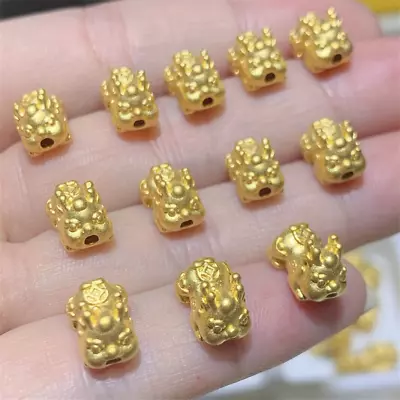 1pcs Pure 999 24K Yellow Gold Wealth Pixiu For Baby Women DIY Luck Beads Gift • $44.44