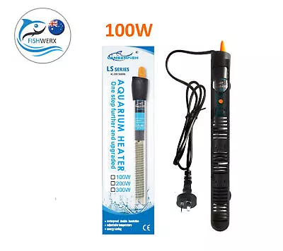 Aquarium Fish Tank Heater 100W Automatic Submersible Thermostat Marine Fresh • $17.99