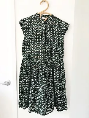 GORMAN Size 8 Green Cap Sleeve 100% Cotton Button Front Dress • $45