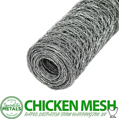 High-Quality 25mm  Galvanised Chicken Wire Netting Rabbit Mesh • £20.29