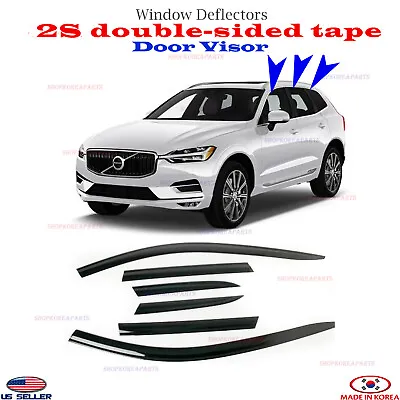 Door Visor Vent Shade Rain Window Guard Fits For Volvo XC60 2018-2023 6pcs • $62.19