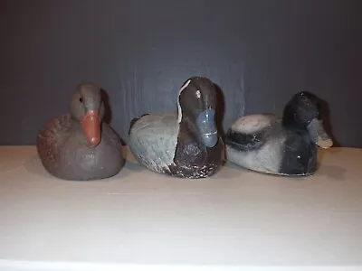 Lot Of 3 Vintage Carry Lite Papier Mache Duck Decoys • $28.93