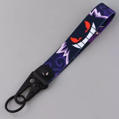 Anime Pokemon Gengar Jet Key Tag Lanyard Black Red Keychain Phone Holder Strap • $5.99