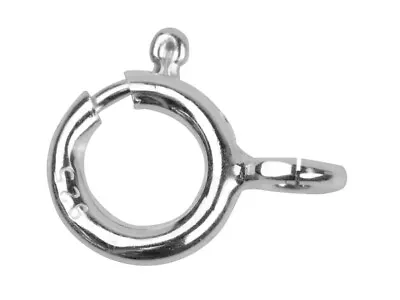 1 X Sterling Silver Bolt Ring Clasp .925 Necklace Chain Repair Open 6mm   • £2.49