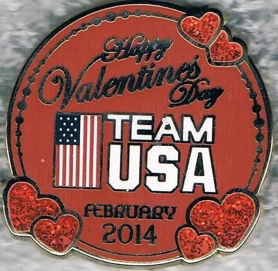 Beautful 2014 Sochi Valentine's Day USA Olympic Team NOC Pin • $7.95