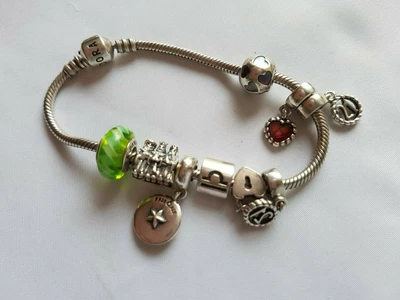 $195 • Buy PANDORA Bracelet S925 ALE With 9 X Retired & Rare Pandora S925 ALE Charms - 20cm