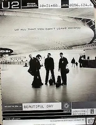 U2 2000 All You Can't Leave Behind Promotional Poster Flawless New Old Stock • $8.99