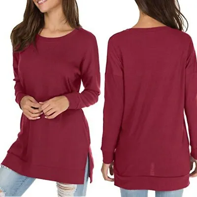 $12.98 • Buy Women Autumn Long Sleeve Loose Blouse Casual T-Shirt Round Neck Tops