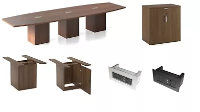 14 Ft Conference Table And 3 Power USB Modules And 1 Buffet Credenza MANY COLORS • $3995