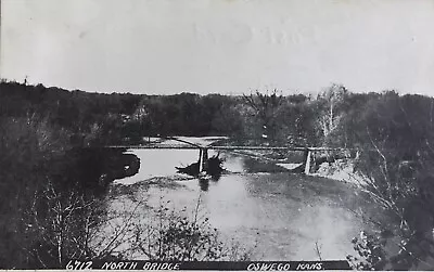 Post Card Oswego Kansas Labette County North Bridge 1920’s Era • $6.99