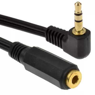 3m 3.5mm Right Angle Stereo Jack To Socket Headphone Extension Cable [006480] • £3.13